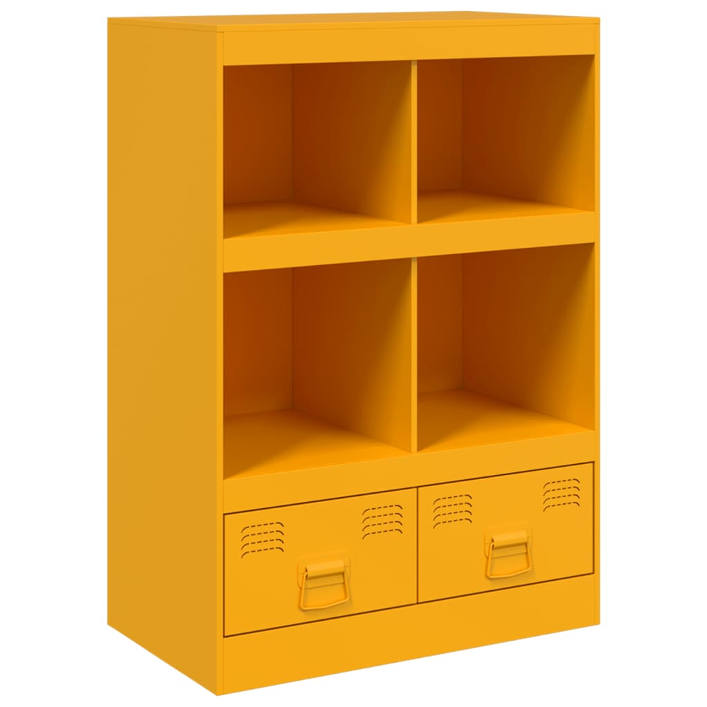 Hoge kast 67x39x95 cm staal mosterdgeel is nu te koop bij PeponiXL, paradijselijk wonen!