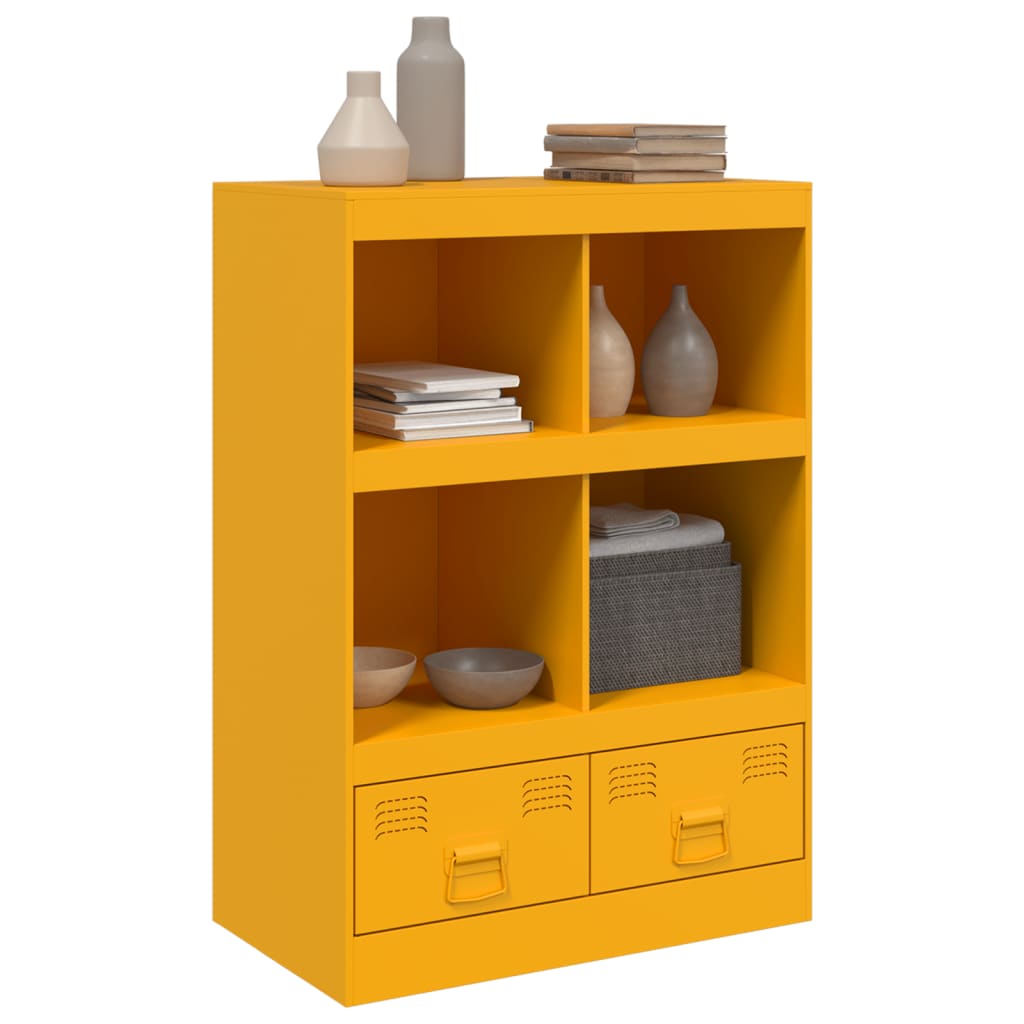 Hoge kast 67x39x95 cm staal mosterdgeel is nu te koop bij PeponiXL, paradijselijk wonen!