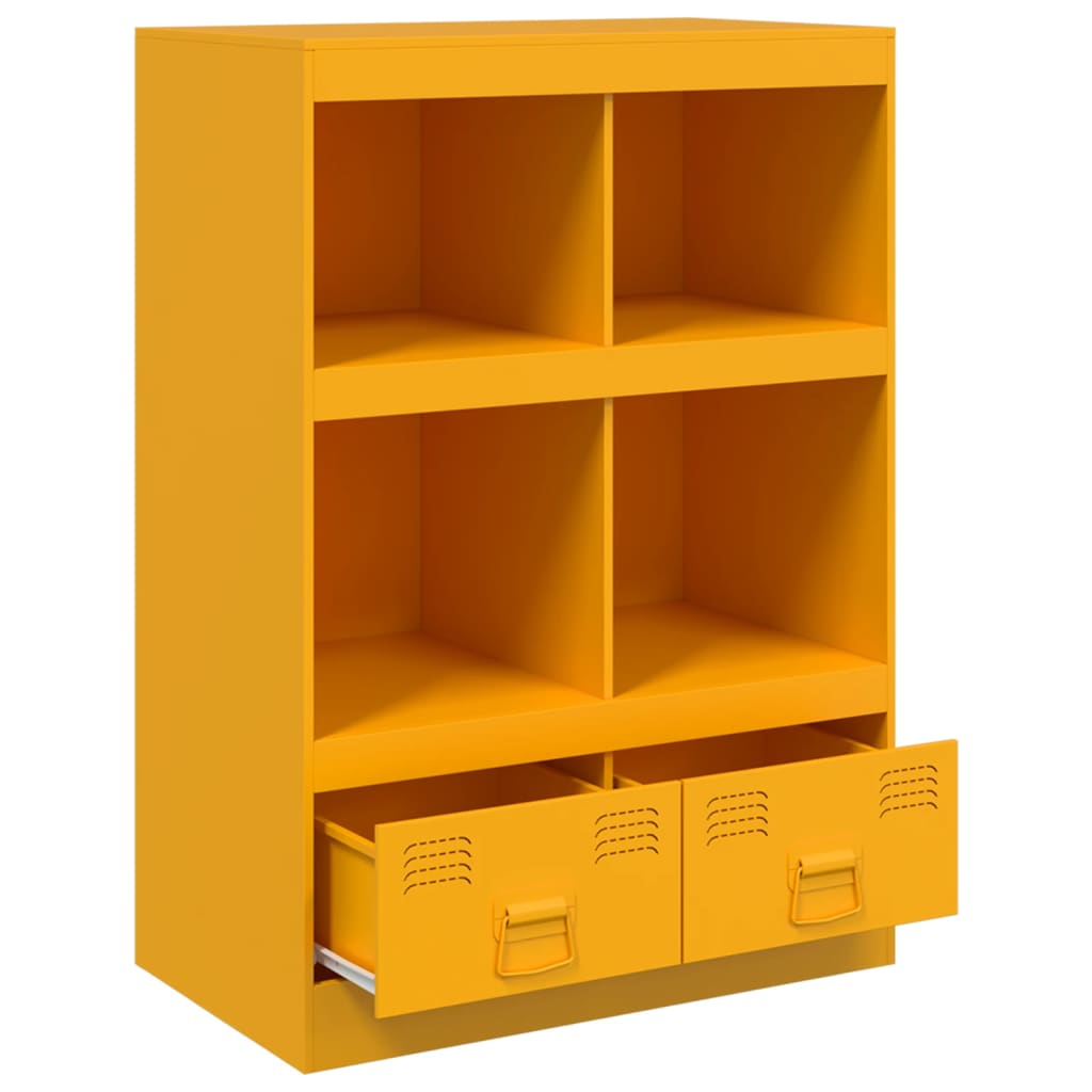 Hoge kast 67x39x95 cm staal mosterdgeel is nu te koop bij PeponiXL, paradijselijk wonen!