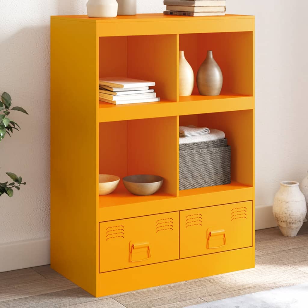 Hoge kast 67x39x95 cm staal mosterdgeel is nu te koop bij PeponiXL, paradijselijk wonen!