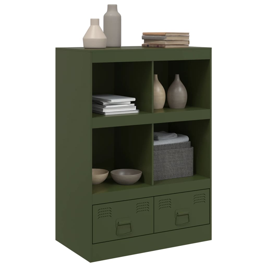 Dressoir 67x39x95 cm staal olijfgroen is nu te koop bij PeponiXL, paradijselijk wonen!