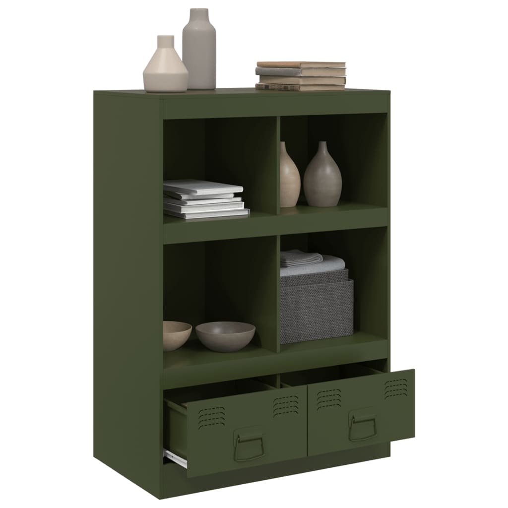 Dressoir 67x39x95 cm staal olijfgroen is nu te koop bij PeponiXL, paradijselijk wonen!