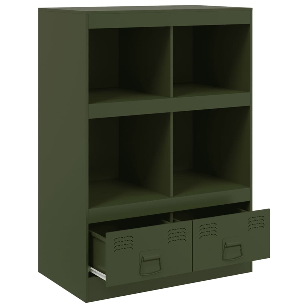 Dressoir 67x39x95 cm staal olijfgroen is nu te koop bij PeponiXL, paradijselijk wonen!