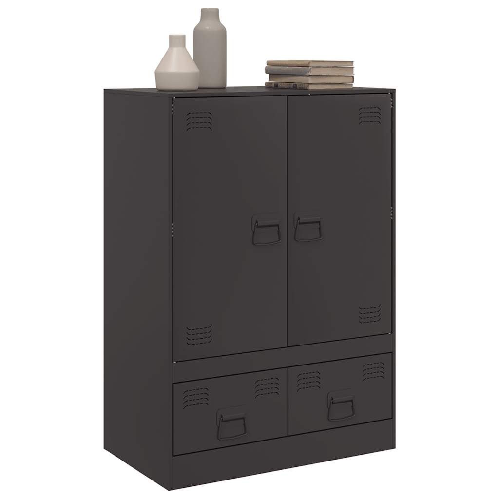 Hoge kast 67x39x95 cm staal zwart is nu te koop bij PeponiXL, paradijselijk wonen!