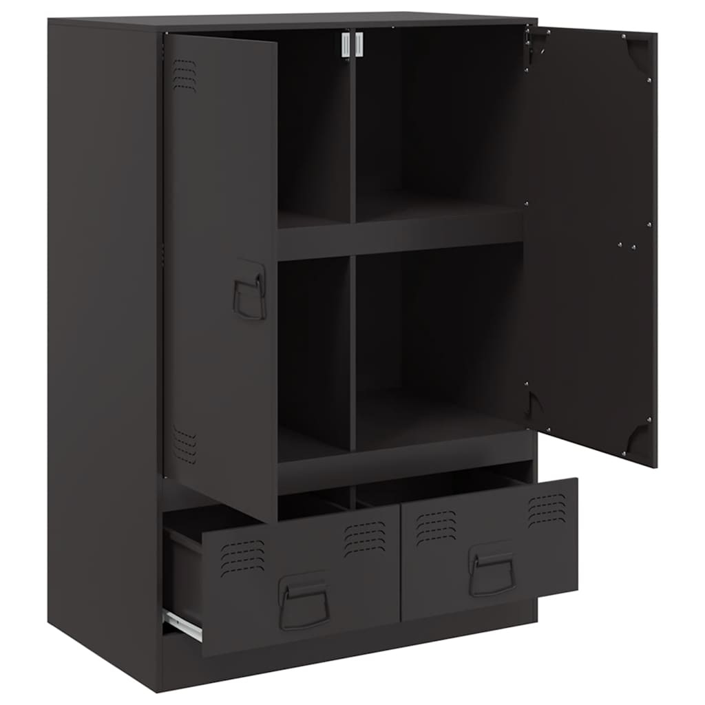 Hoge kast 67x39x95 cm staal zwart is nu te koop bij PeponiXL, paradijselijk wonen!