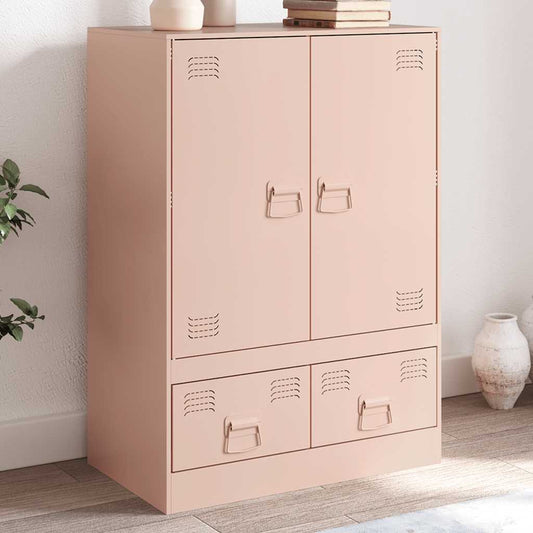 Hoge kast 67x39x95 cm staal roze is nu te koop bij PeponiXL, paradijselijk wonen!