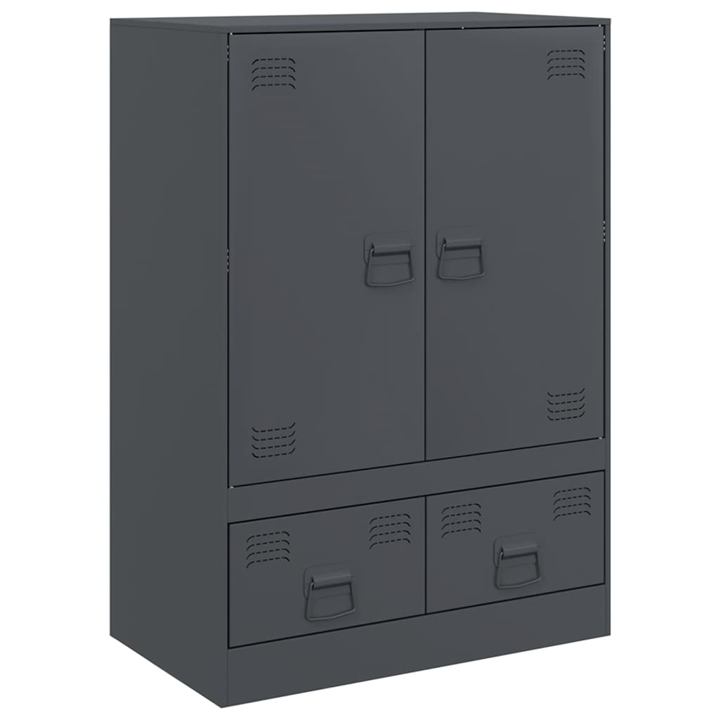 Hoge kast 67x39x95 cm staal antracietkleurig is nu te koop bij PeponiXL, paradijselijk wonen!