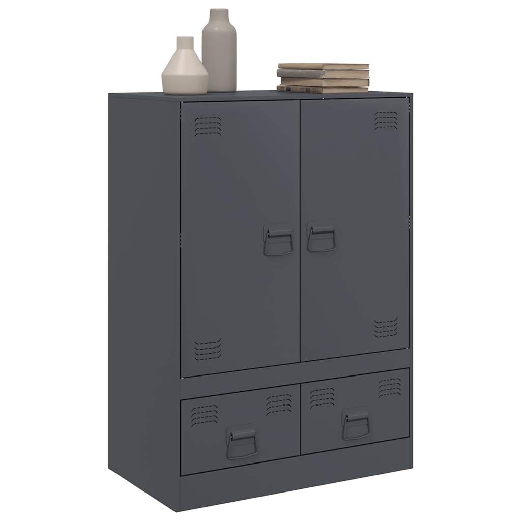 Hoge kast 67x39x95 cm staal antracietkleurig is nu te koop bij PeponiXL, paradijselijk wonen!