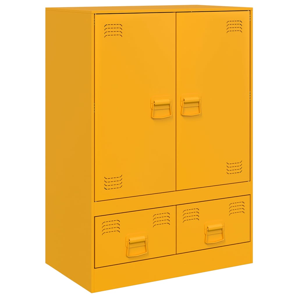 Hoge kast 67x39x95 cm staal mosterdgeel is nu te koop bij PeponiXL, paradijselijk wonen!