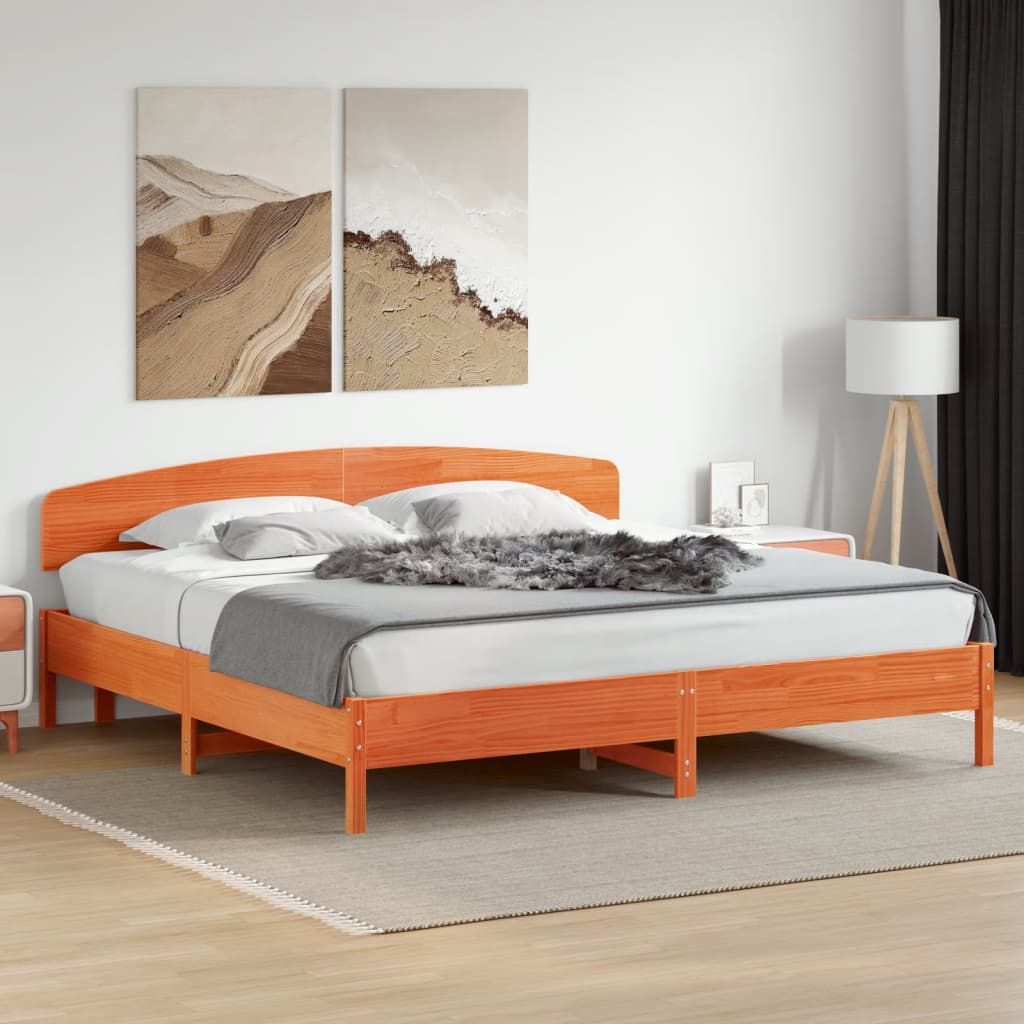 Hoofdbord 200 cm massief grenenhout wasbruin is nu te koop bij PeponiXL, paradijselijk wonen!
