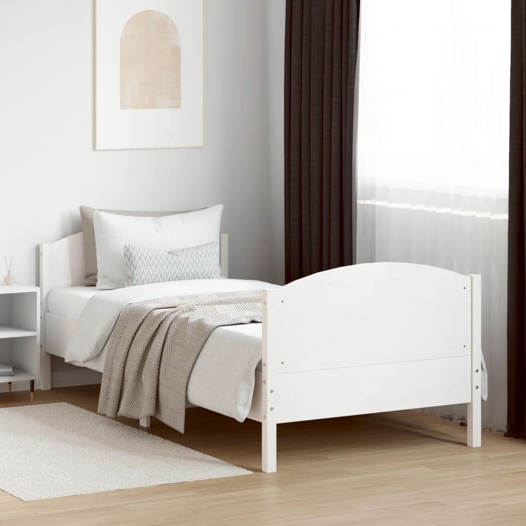 Bedframe zonder matras massief grenenhout wit 140x200 cm is nu te koop bij PeponiXL, paradijselijk wonen!