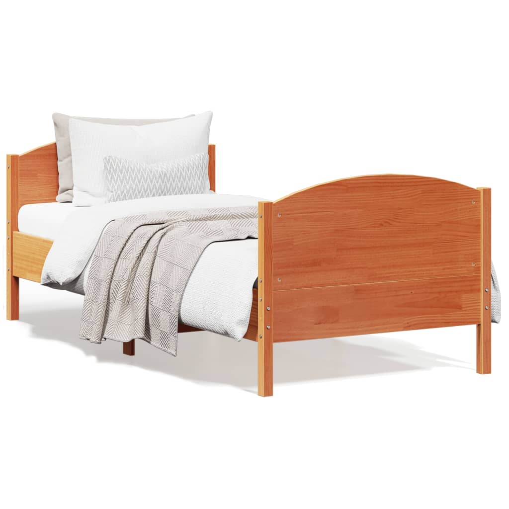 Bedframe zonder matras massief grenenhout wasbruin 100x200 cm is nu te koop bij PeponiXL, paradijselijk wonen!