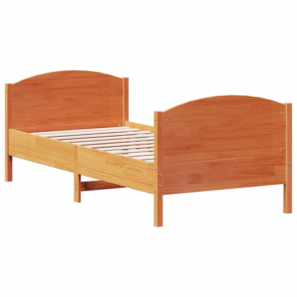 Bedframe zonder matras massief grenenhout wasbruin 90x200 cm is nu te koop bij PeponiXL, paradijselijk wonen!
