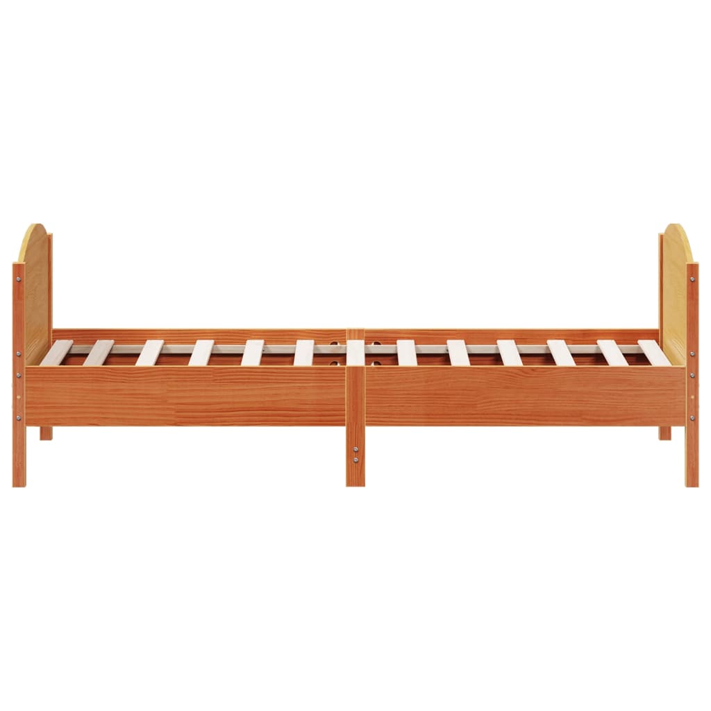Bedframe zonder matras massief grenenhout wasbruin 90x200 cm is nu te koop bij PeponiXL, paradijselijk wonen!