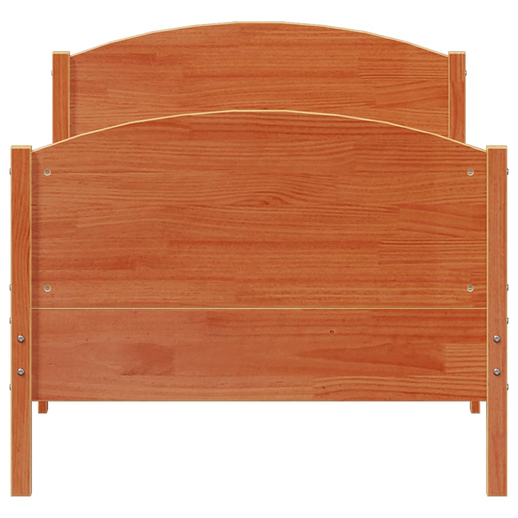 Bedframe zonder matras massief grenenhout wasbruin 90x190 cm is nu te koop bij PeponiXL, paradijselijk wonen!
