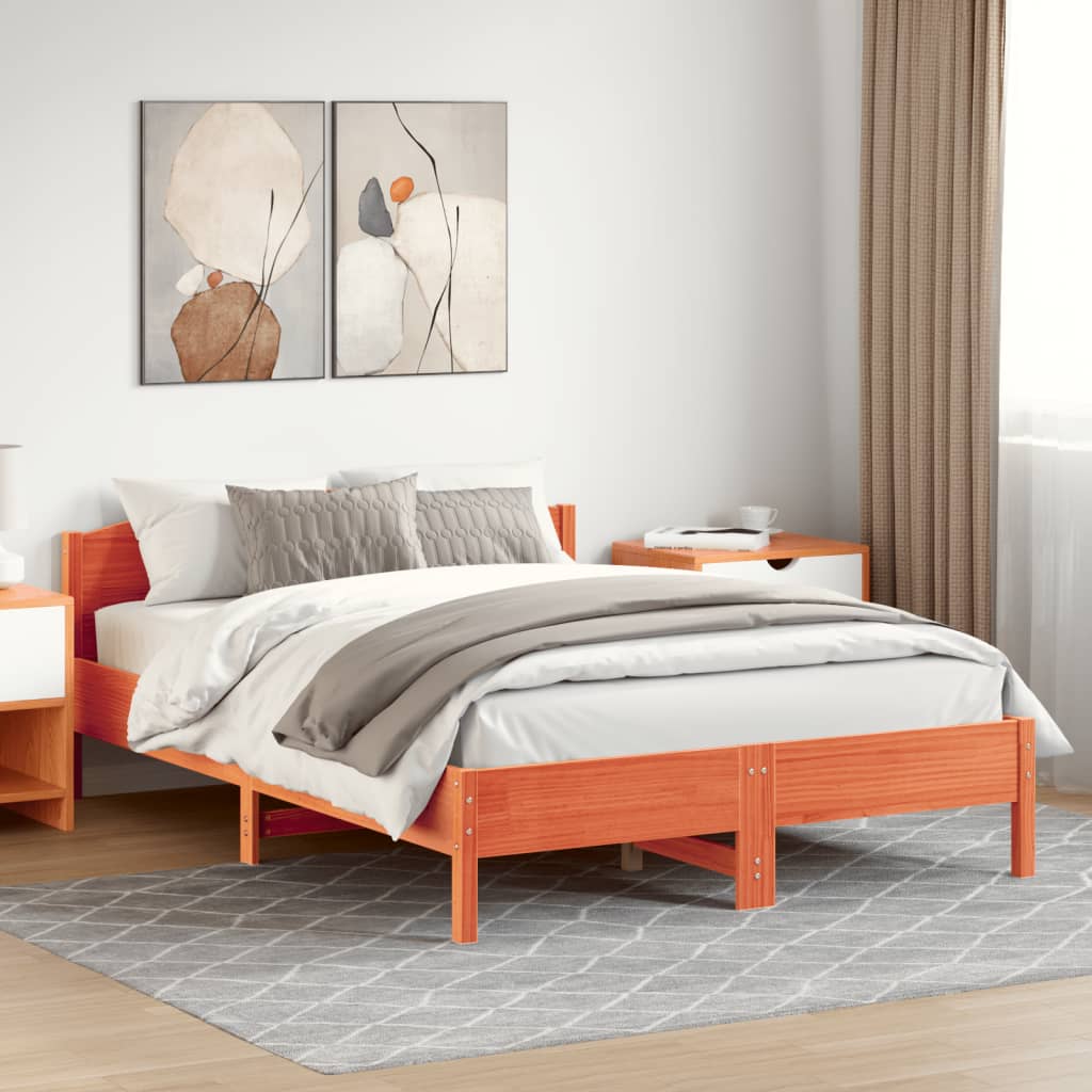 Bedframe zonder matras massief grenenhout wasbruin 120x200 cm is nu te koop bij PeponiXL, paradijselijk wonen!