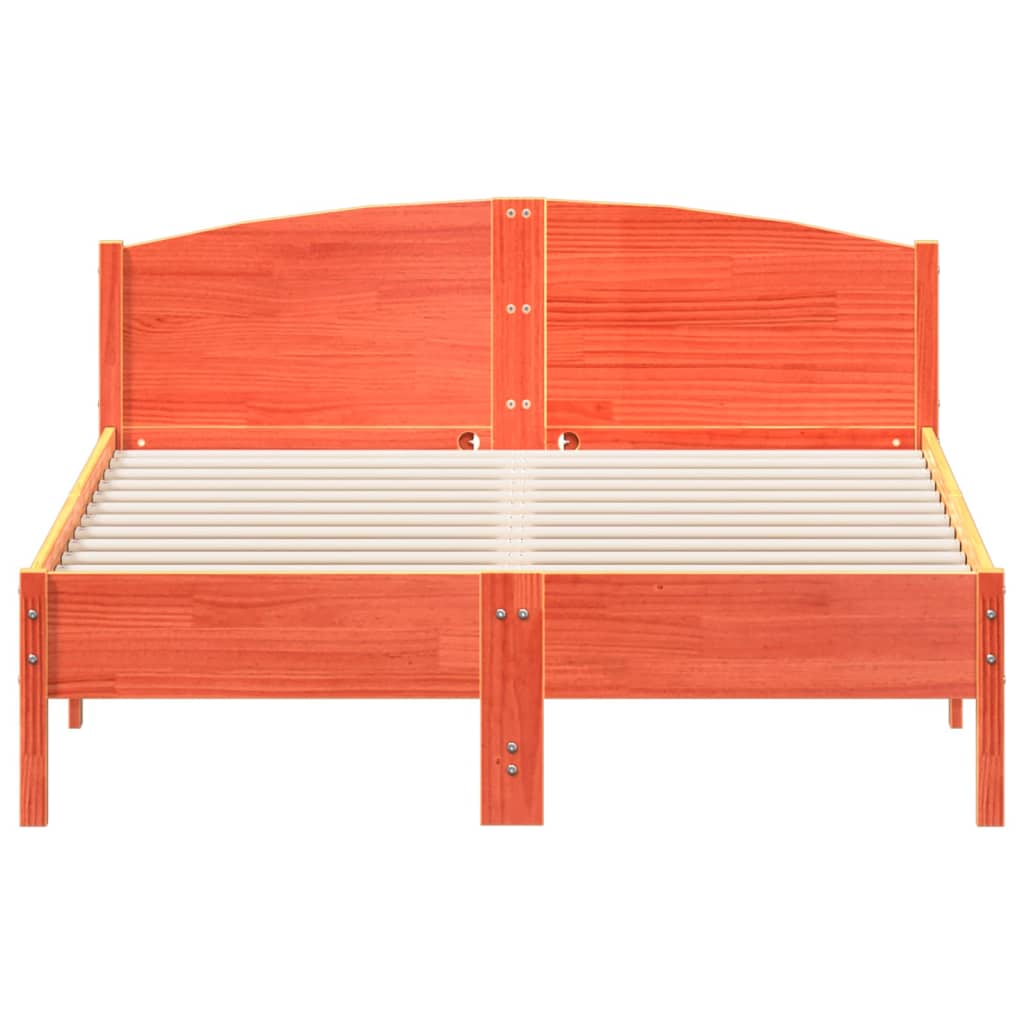 Bedframe zonder matras massief grenenhout wasbruin 135x190 cm is nu te koop bij PeponiXL, paradijselijk wonen!