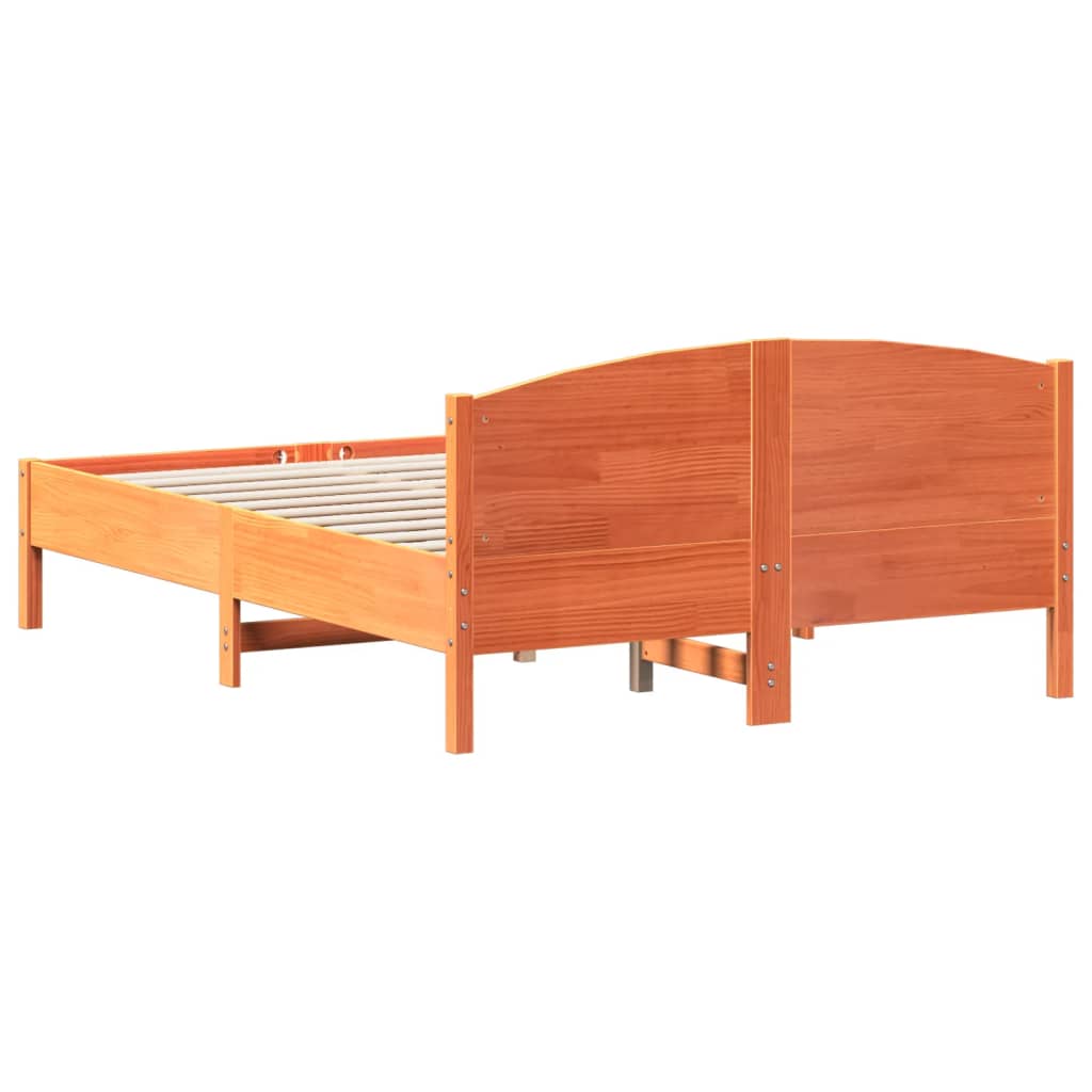 Bedframe zonder matras massief grenenhout wasbruin 135x190 cm is nu te koop bij PeponiXL, paradijselijk wonen!