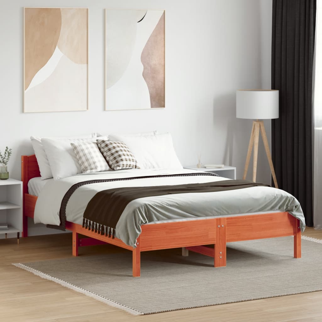 Bedframe zonder matras massief grenenhout wasbruin 120x190 cm is nu te koop bij PeponiXL, paradijselijk wonen!