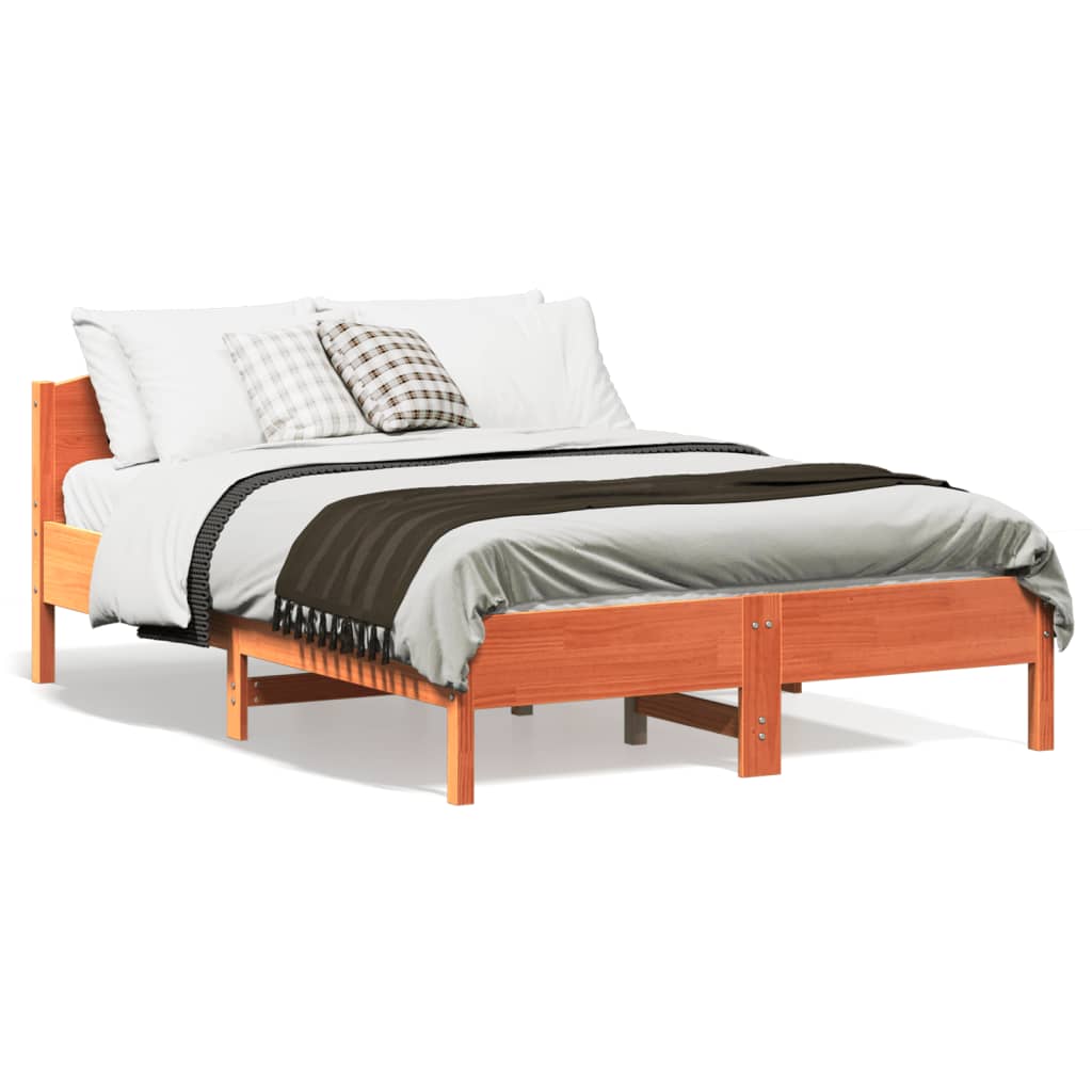 Bedframe zonder matras massief grenenhout wasbruin 120x190 cm is nu te koop bij PeponiXL, paradijselijk wonen!