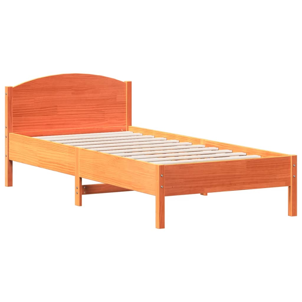 Bedframe zonder matras massief grenenhout wasbruin 100x200 cm is nu te koop bij PeponiXL, paradijselijk wonen!