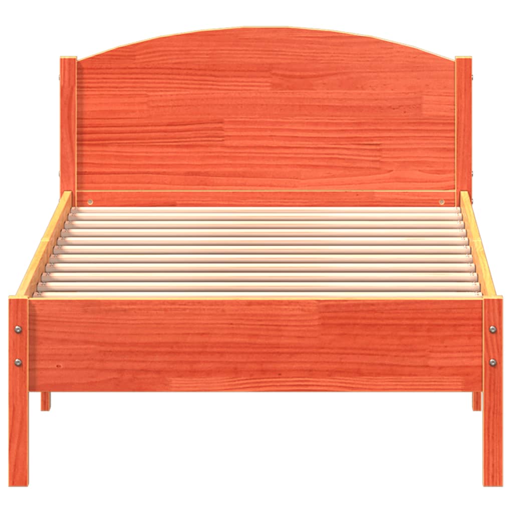 Bedframe zonder matras massief grenenhout wasbruin 100x200 cm is nu te koop bij PeponiXL, paradijselijk wonen!