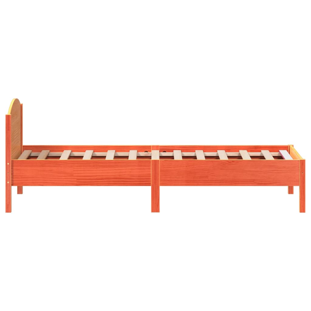 Bedframe zonder matras massief grenenhout wasbruin 90x200 cm is nu te koop bij PeponiXL, paradijselijk wonen!
