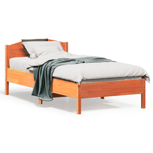 Bedframe zonder matras massief grenenhout wasbruin 90x190 cm is nu te koop bij PeponiXL, paradijselijk wonen!