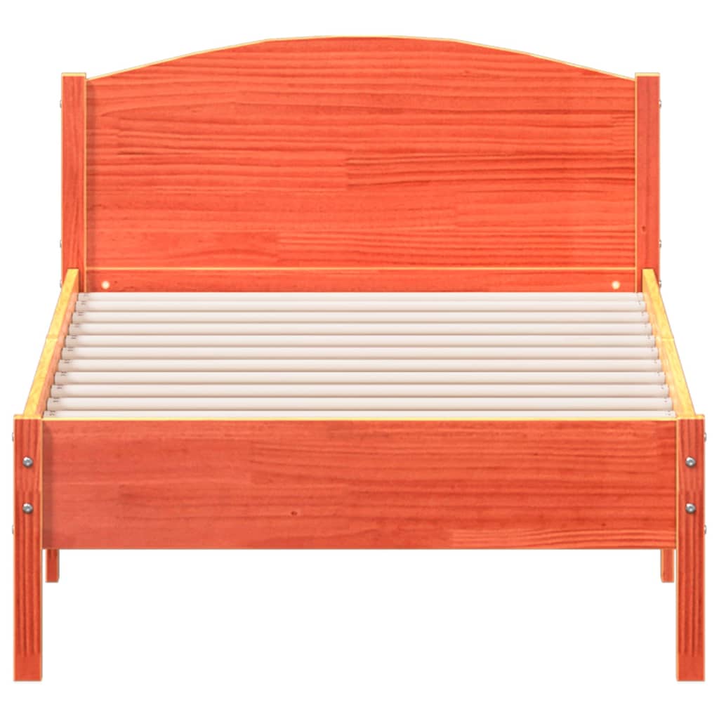 Bedframe zonder matras massief grenenhout wasbruin 75x190 cm is nu te koop bij PeponiXL, paradijselijk wonen!