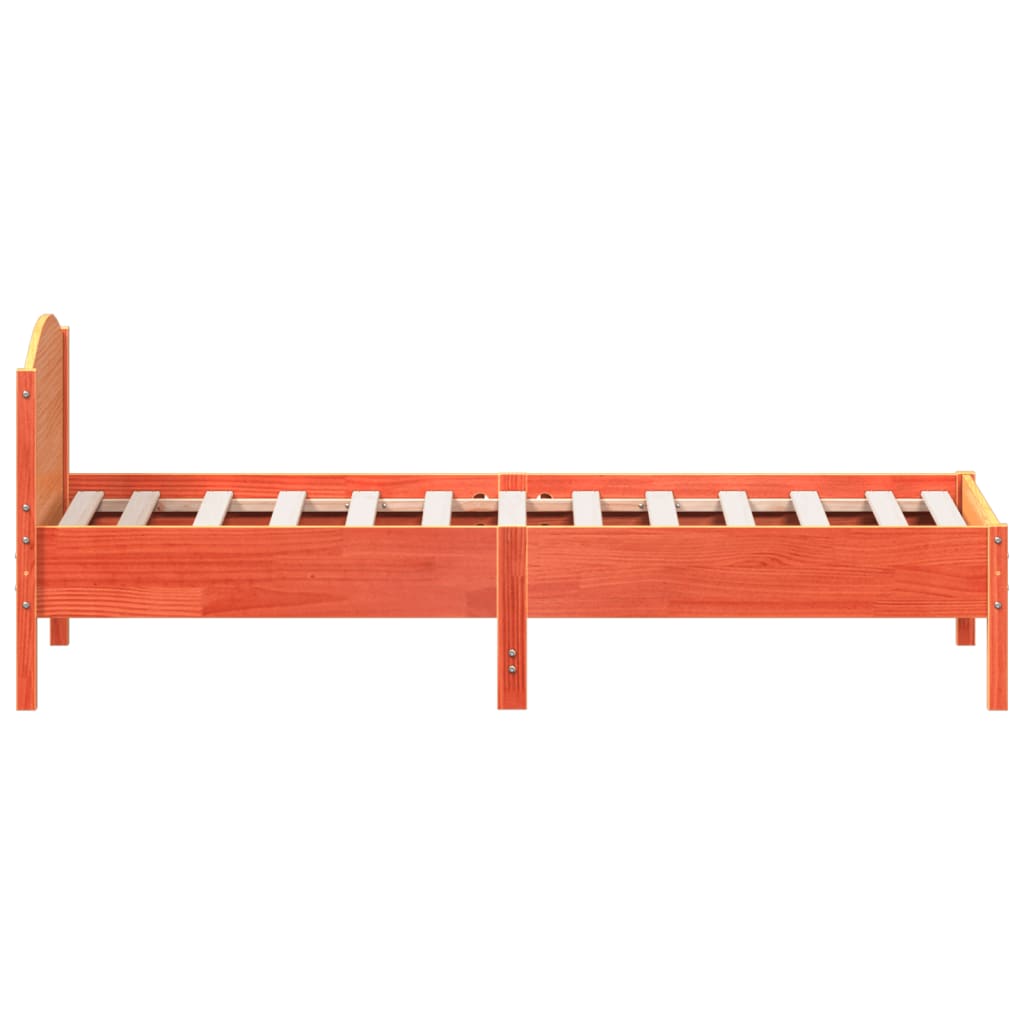 Bedframe zonder matras massief grenenhout wasbruin 75x190 cm is nu te koop bij PeponiXL, paradijselijk wonen!