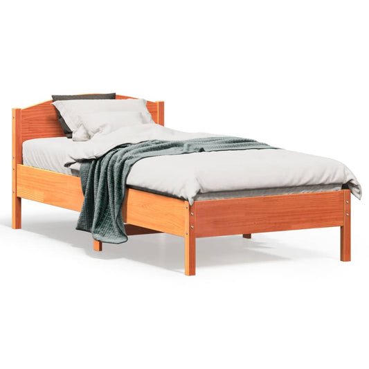 Bedframe zonder matras massief grenenhout wasbruin 75x190 cm is nu te koop bij PeponiXL, paradijselijk wonen!