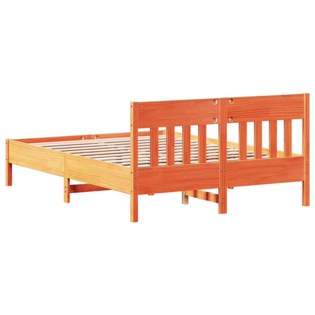 Bedframe zonder matras massief grenenhout wasbruin 150x200 cm is nu te koop bij PeponiXL, paradijselijk wonen!
