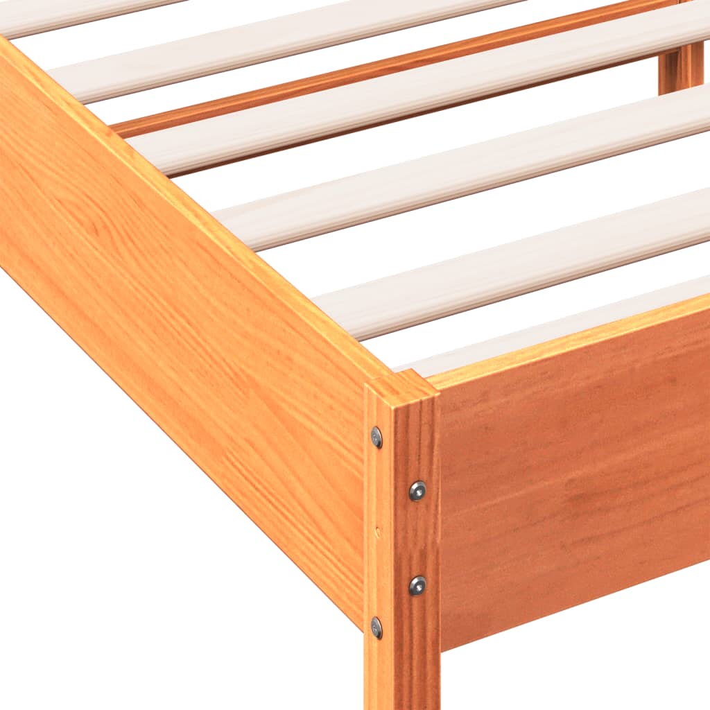 Bedframe zonder matras massief grenenhout wasbruin 150x200 cm is nu te koop bij PeponiXL, paradijselijk wonen!