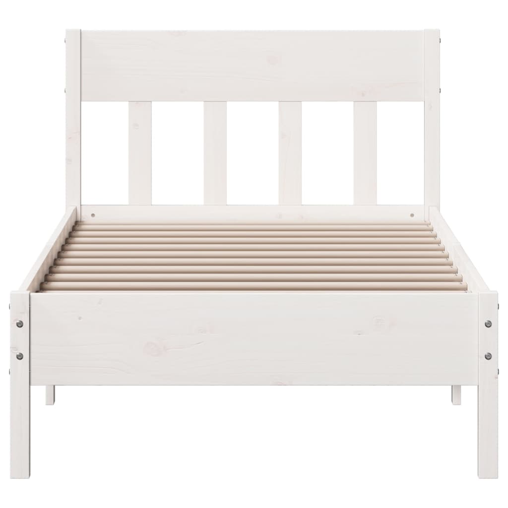 Bedframe zonder matras massief grenenhout wit 140x200 cm is nu te koop bij PeponiXL, paradijselijk wonen!