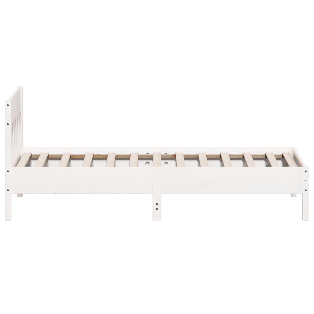 Bedframe zonder matras massief grenenhout wit 140x200 cm is nu te koop bij PeponiXL, paradijselijk wonen!