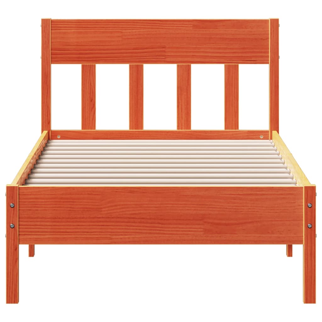Bedframe zonder matras massief grenenhout wasbruin 100x200 cm is nu te koop bij PeponiXL, paradijselijk wonen!