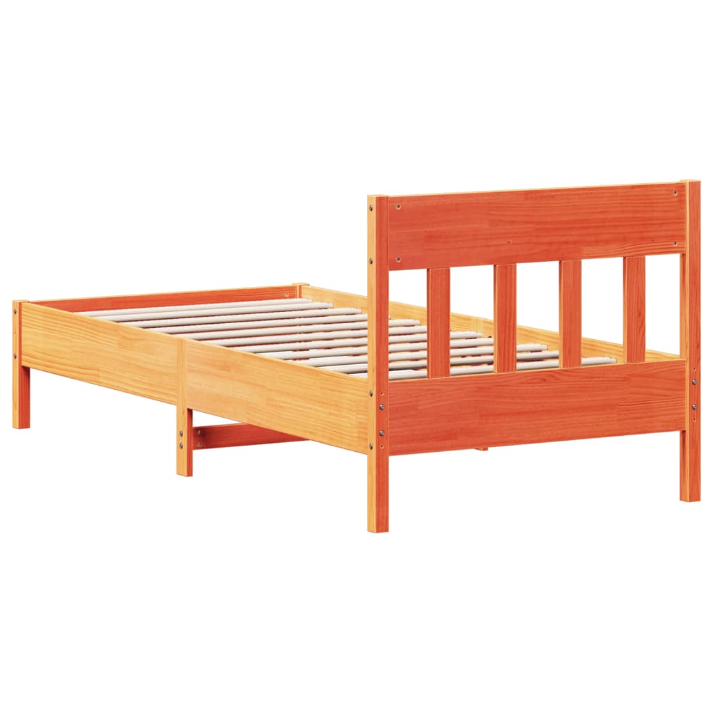 Bedframe zonder matras massief grenenhout wasbruin 100x200 cm is nu te koop bij PeponiXL, paradijselijk wonen!