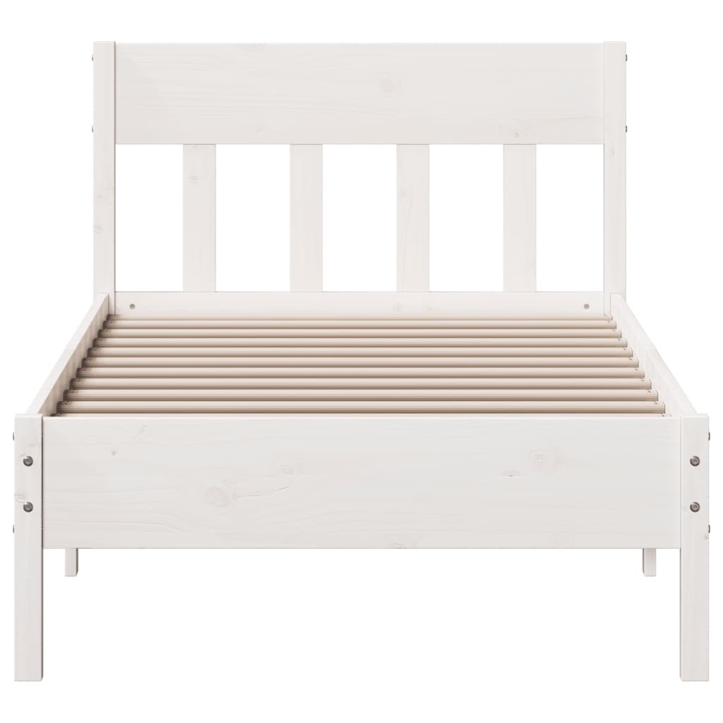 Bedframe zonder matras massief grenenhout wit 90x200 cm is nu te koop bij PeponiXL, paradijselijk wonen!