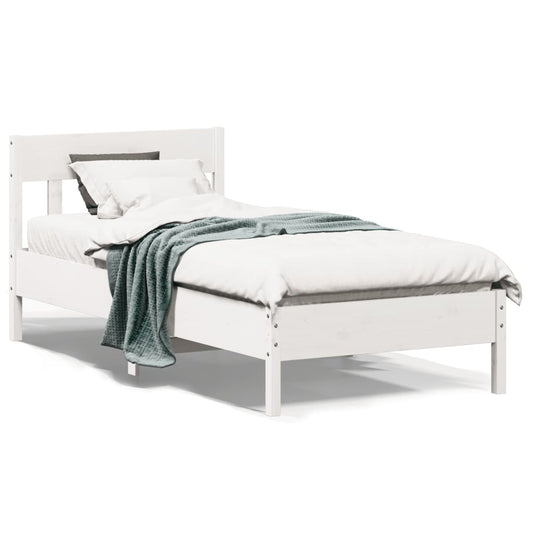 Bedframe zonder matras massief grenenhout wit 90x200 cm is nu te koop bij PeponiXL, paradijselijk wonen!