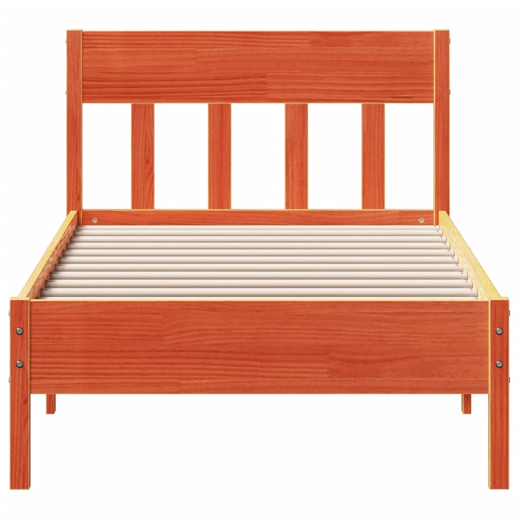 Bedframe zonder matras massief grenenhout wasbruin 90x200 cm is nu te koop bij PeponiXL, paradijselijk wonen!