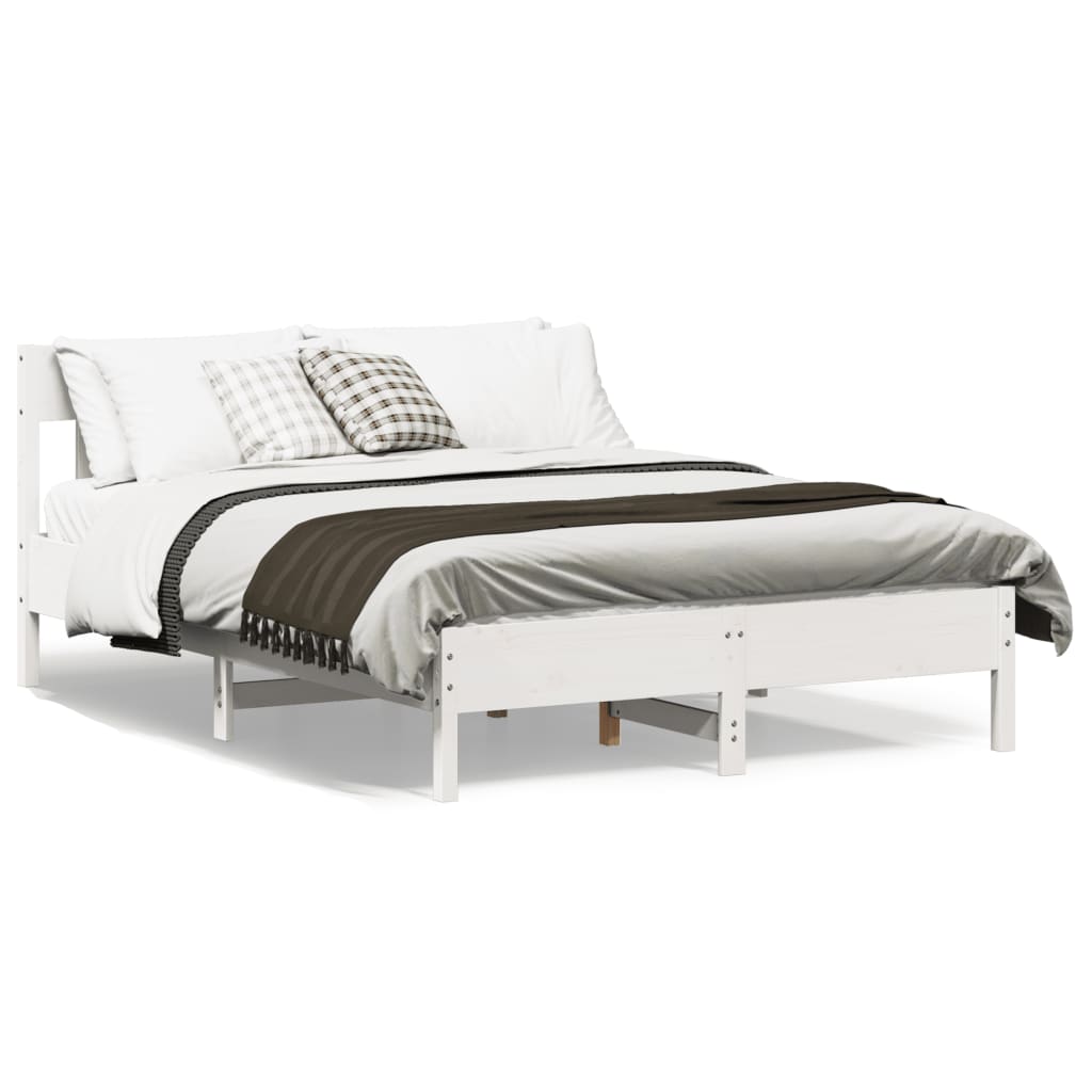 Bedframe zonder matras massief grenenhout wit 140x190 cm is nu te koop bij PeponiXL, paradijselijk wonen!