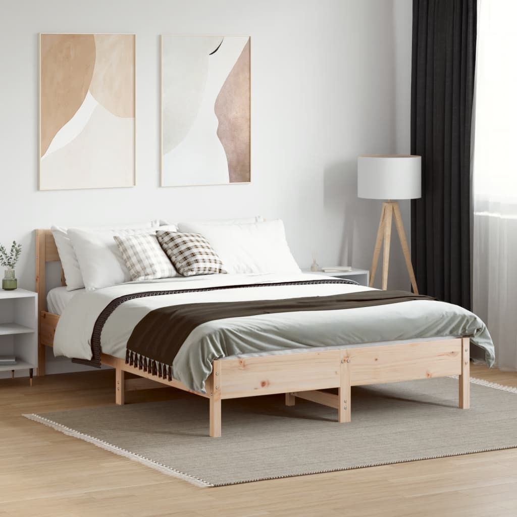 Bedframe zonder matras massief grenenhout 135x190 cm is nu te koop bij PeponiXL, paradijselijk wonen!