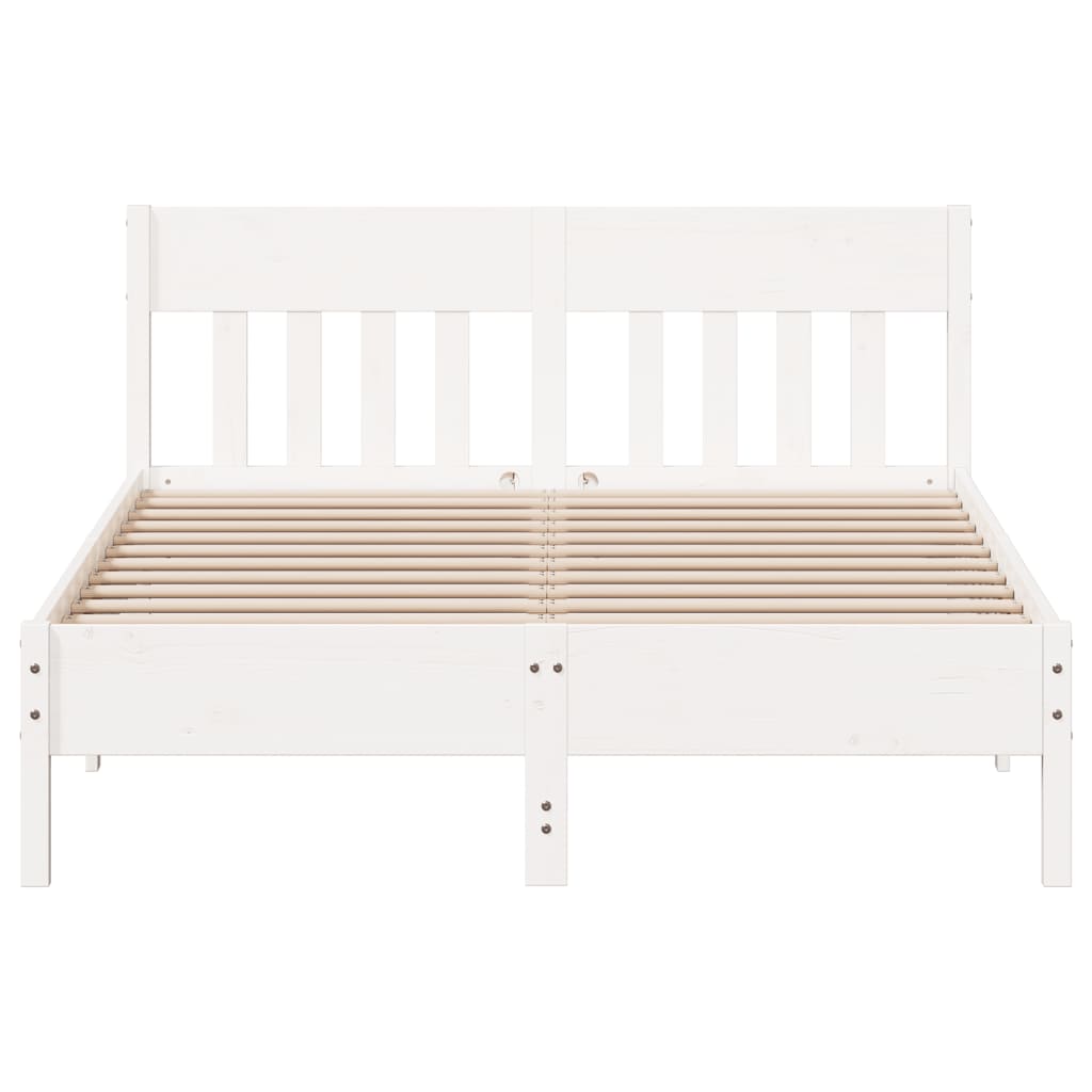 Bedframe zonder matras massief grenenhout wit 135x190 cm is nu te koop bij PeponiXL, paradijselijk wonen!