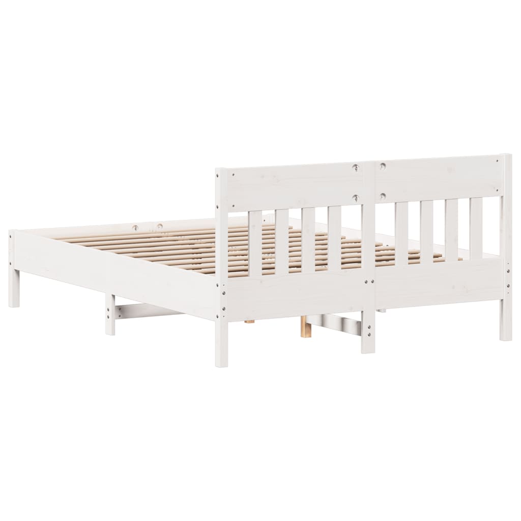Bedframe zonder matras massief grenenhout wit 135x190 cm is nu te koop bij PeponiXL, paradijselijk wonen!