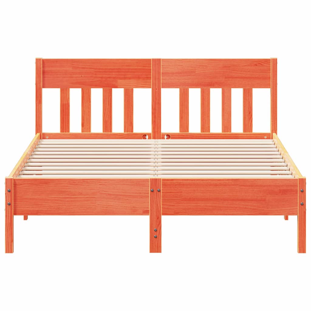 Bedframe zonder matras massief grenenhout wasbruin 135x190 cm is nu te koop bij PeponiXL, paradijselijk wonen!