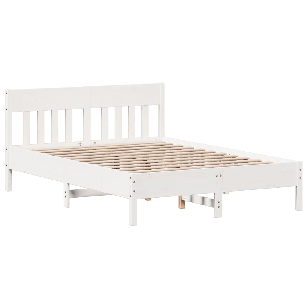Bedframe zonder matras massief grenenhout wit 120x190 cm is nu te koop bij PeponiXL, paradijselijk wonen!