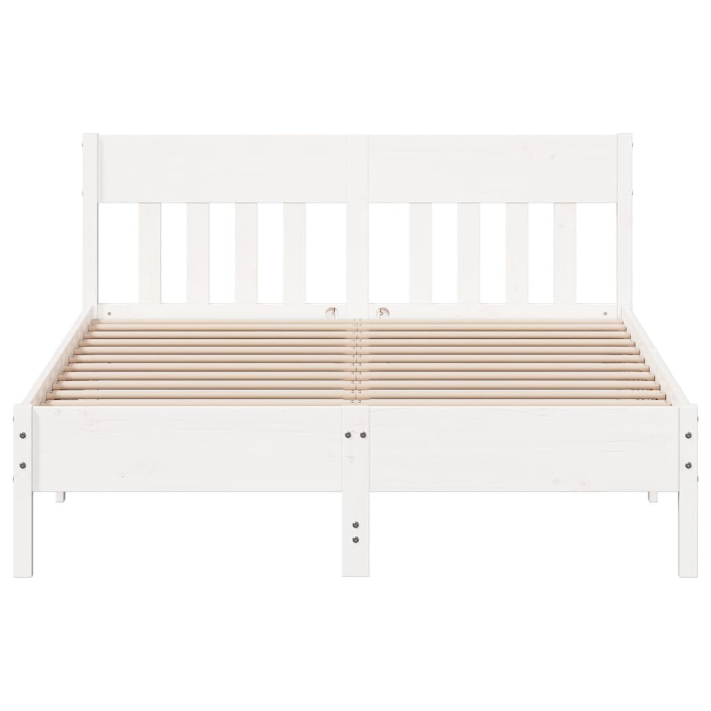 Bedframe zonder matras massief grenenhout wit 120x190 cm is nu te koop bij PeponiXL, paradijselijk wonen!