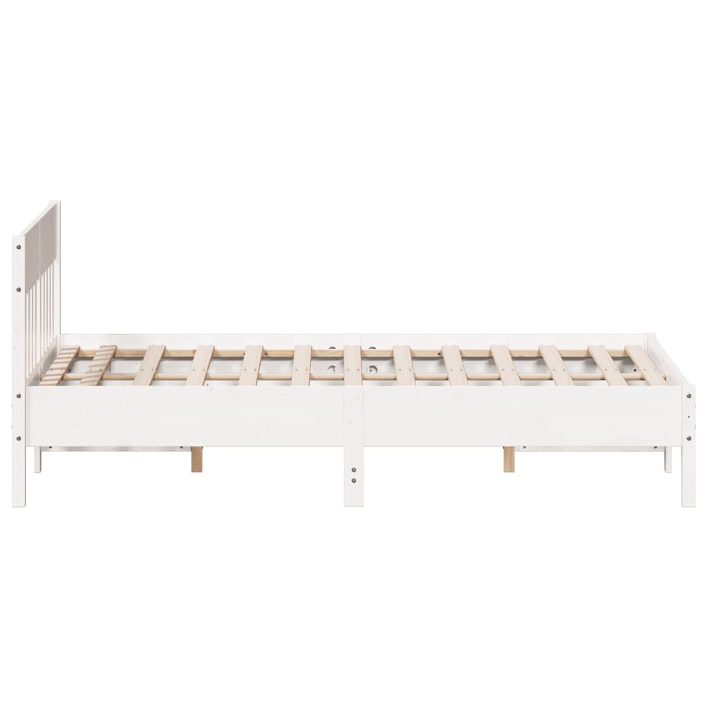 Bedframe zonder matras massief grenenhout wit 120x190 cm is nu te koop bij PeponiXL, paradijselijk wonen!