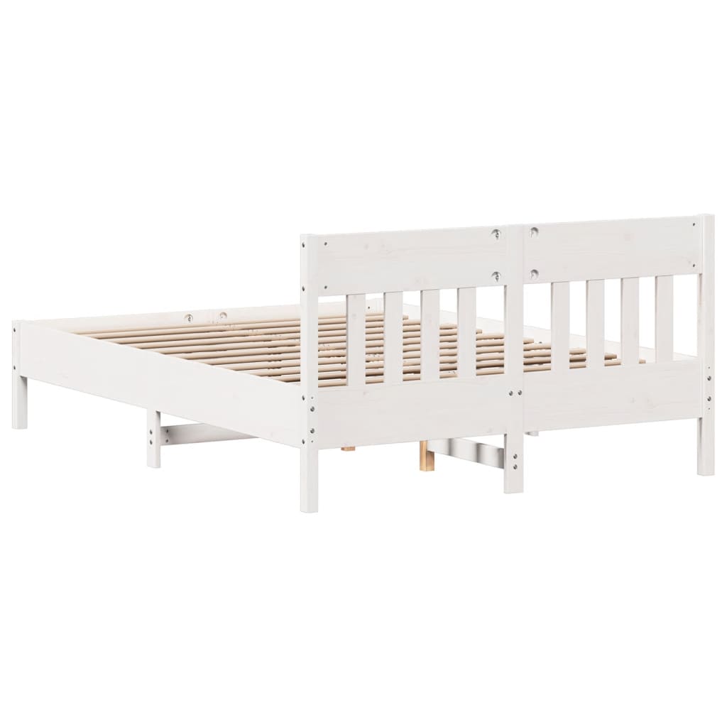 Bedframe zonder matras massief grenenhout wit 120x190 cm is nu te koop bij PeponiXL, paradijselijk wonen!