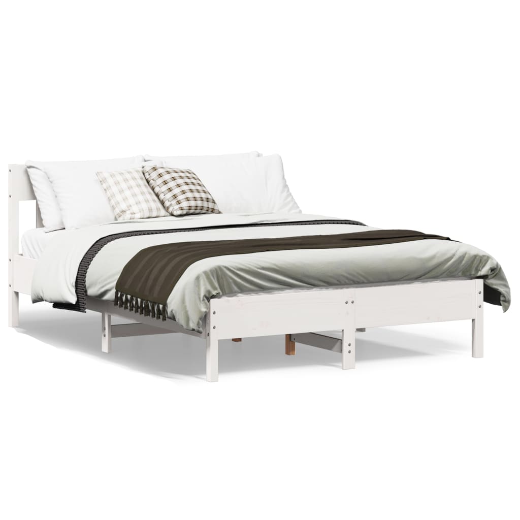 Bedframe zonder matras massief grenenhout wit 120x190 cm is nu te koop bij PeponiXL, paradijselijk wonen!